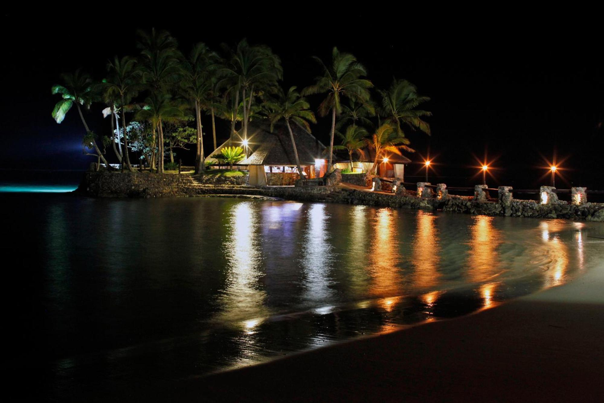 The Warwick Fiji Hotel Korolevu  Exterior photo Night view of the beach