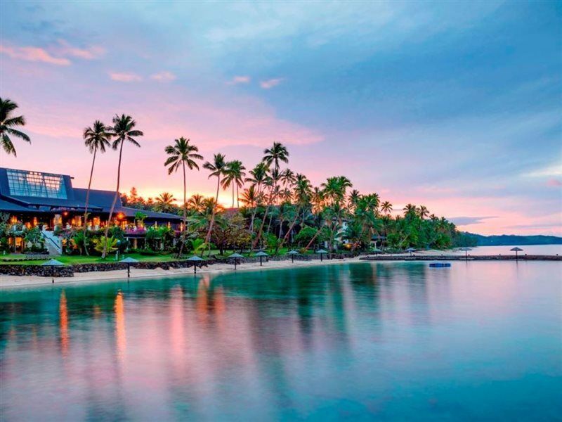 The Warwick Fiji Hotel Korolevu  Exterior photo Sunset at the Four Seasons Resort
